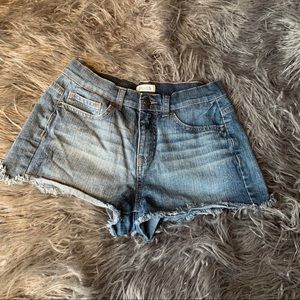 Raised waist jean shorts